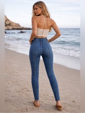 Free People CRVY Mercury Zip Jeans in Harper Blue!!!!
